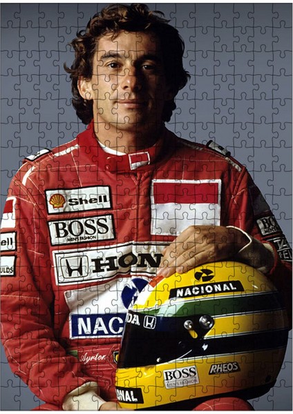 Karizma Tablo Ahşap Mdf Puzzle Yapboz Ayrton Senna Formula 1 255 Parça 35*50 cm