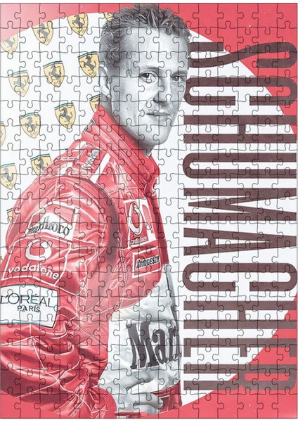 Ahşap Mdf Puzzle Yapboz Michael Schumacher Formula 1 255 Parça 35*50 cm