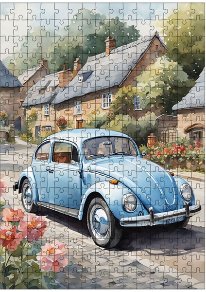 Ahşap Mdf Puzzle Yapboz Kaplumbağa Araba 255 Parça 35*50 cm