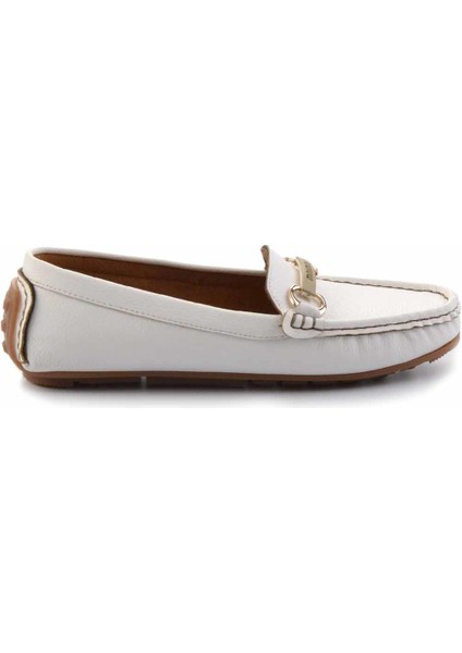 Beyaz Kadın Loafer Ayakkabı K01309100509