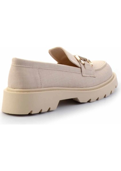 Bej Kumaş Kadın Loafer Ayakkabı K01246170504 fırsatları