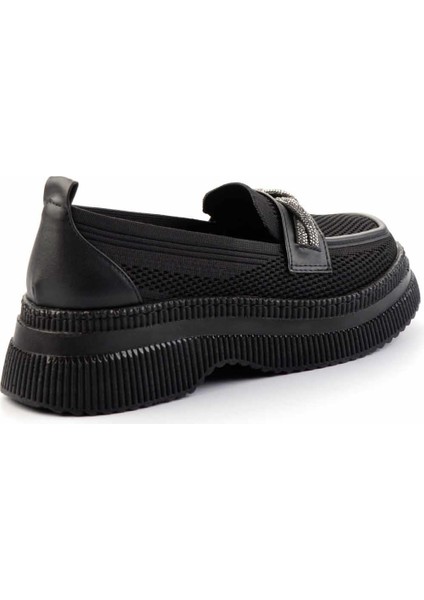 Siyah Triko Kadın Loafer Ayakkabı K01474200882