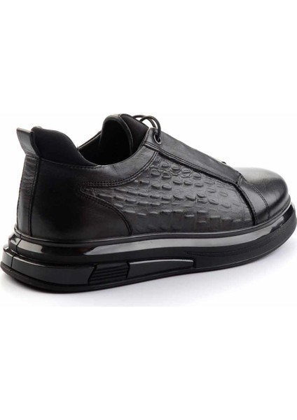 Siyah Hakiki Deri Erkek Sneaker E01398202803 modelleri