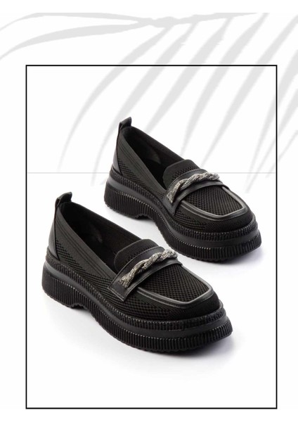 Siyah Triko Kadın Loafer Ayakkabı K01474200882