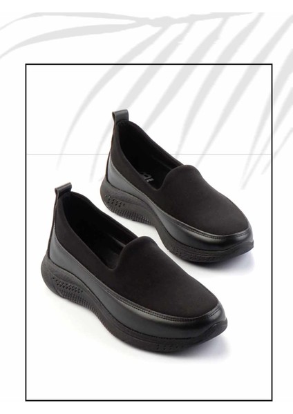 Siyah Siyah Streç Kadın Casual Ayakkabı K01451010309