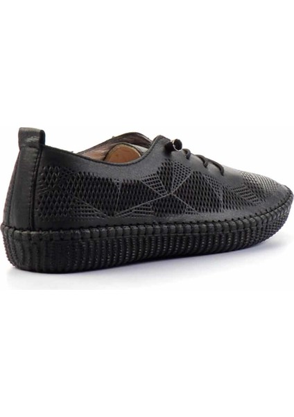 Siyah Hakiki Deri Kadın Casual Ayakkabı K01462025003 fırsatları
