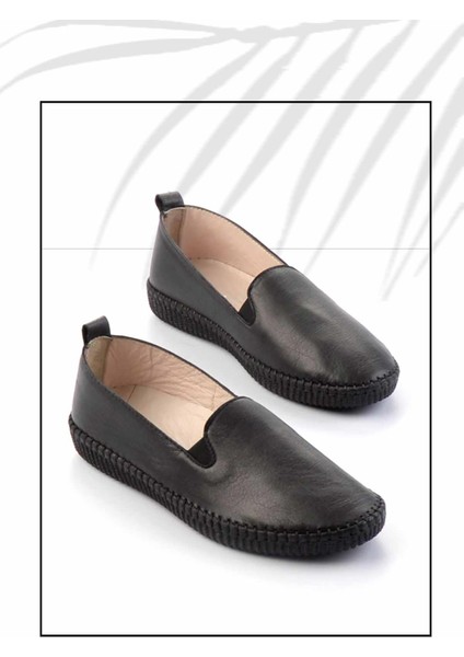 Siyah Hakiki Deri Kadın Babet K01462025203