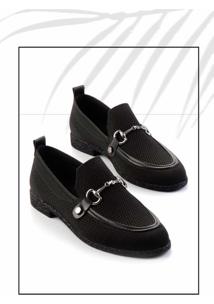 Siyah Triko Kadın Loafer Ayakkabı K01225020282