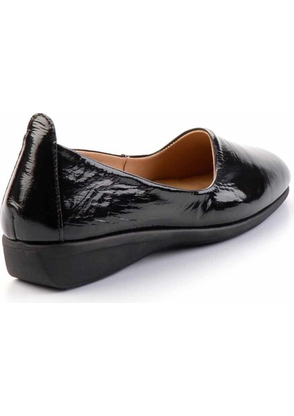 Siyah Kırışık Rugan Hakiki Deri Kadın Babet K01456222308 fırsatları