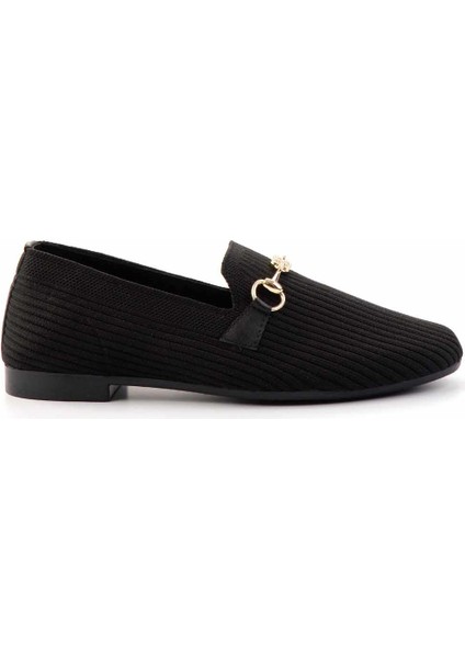 Siyah Triko Kadın Loafer Ayakkabı K01320302682