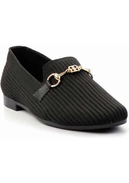 Siyah Triko Kadın Loafer Ayakkabı K01320302682