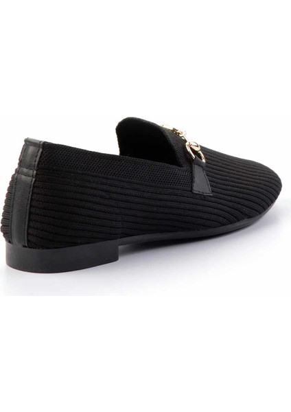 Siyah Triko Kadın Loafer Ayakkabı K01320302682