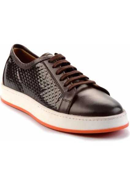 Kahve Baskılı Hakiki Deri Erkek Sneaker E01310099803 modelleri