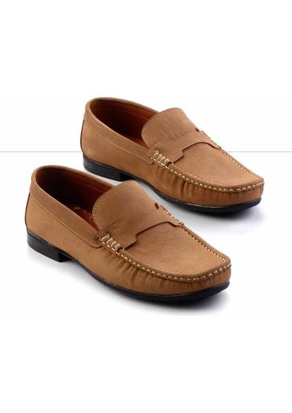 Vizon Nubuk Hakiki Deri Erkek Loafer Ayakkabı E01733033601
