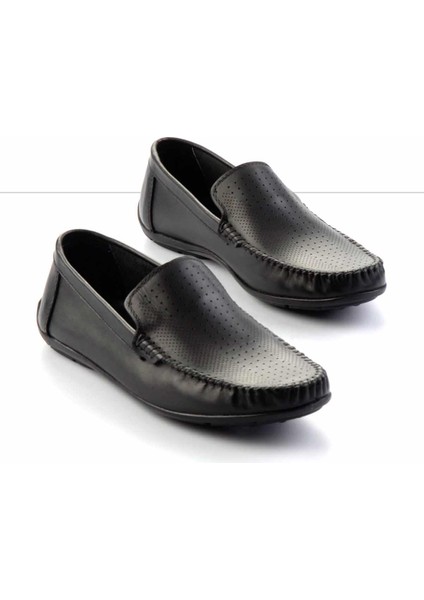 Siyah Hakiki Deri Erkek Loafer Ayakkabı E01439100103