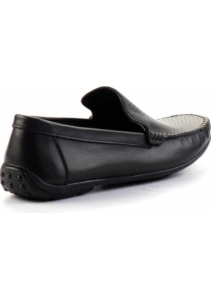 Siyah Hakiki Deri Erkek Loafer Ayakkabı E01439100103 fırsatları