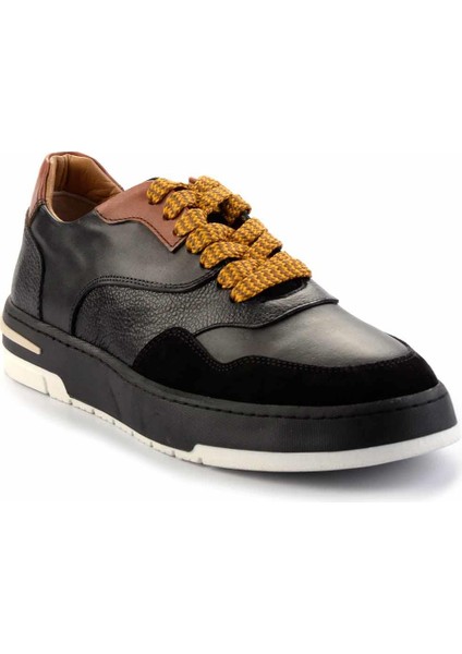 Siyah Hakiki Deri Erkek Sneaker E01463410703
