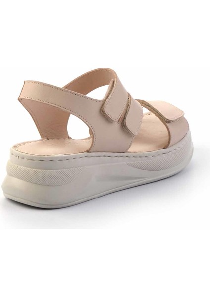 Bej Hakiki Deri Kadın Sandalet K05281018003 modelleri