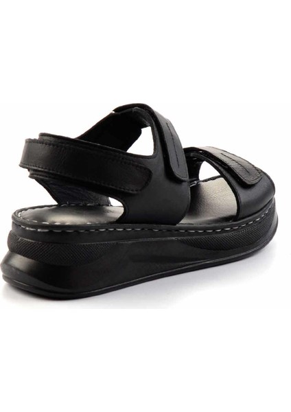 Siyah Hakiki Deri Kadın Sandalet K05281018103 modelleri