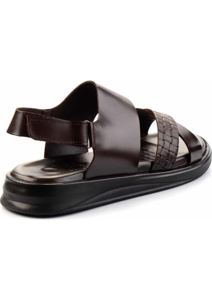 Kahve Açma Hakiki Deri Erkek Sandalet E05433015214 modelleri