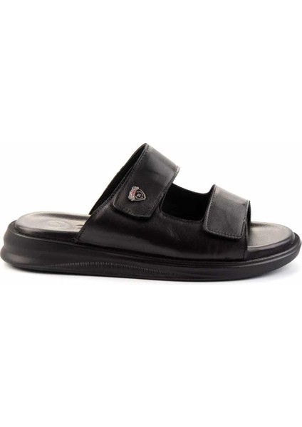 Siyah Napa Hakiki Deri Erkek Terlik E04433012543