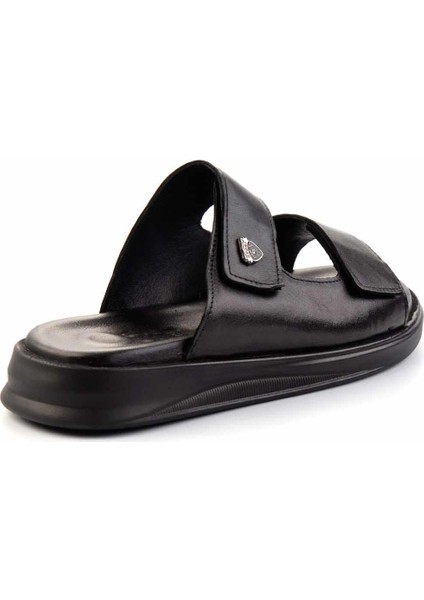 Siyah Napa Hakiki Deri Erkek Terlik E04433012543 modelleri