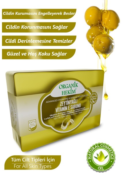 Zeytinyağlı E Vitamini Bitkisel Değerli Yağ Vegan Sabunu 140 Gram