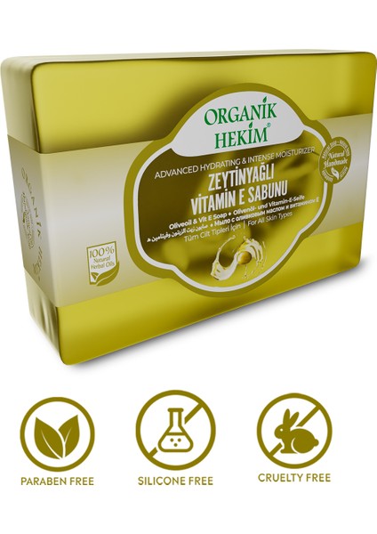 Zeytinyağlı E Vitamini Bitkisel Değerli Yağ Vegan Sabunu 140 Gram