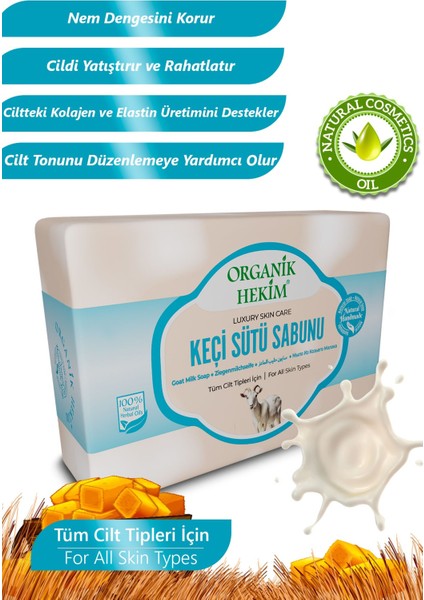 Doğal Yaşlanma Karşıtı Keçi Sütü Sabunu- Goat Milk Soap Kolajen Etkili 140 Gram