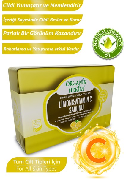 Limon Yüksek Vitamin C Sabunu Sebum Dengeleyici Canlandırıcı Sabun 140 Gram