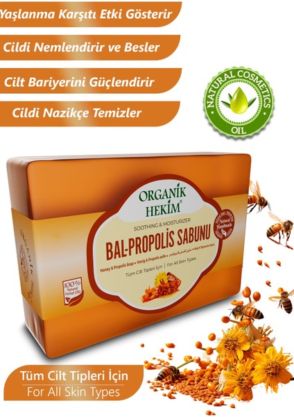 Propolisli Bal Sabunu B-3, Vitamin-B5 Etkili Ballı Şeffaf Sabun B Vitaminli 140 Gram