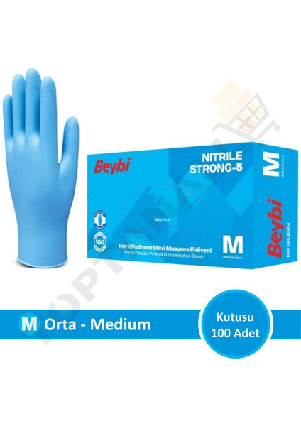 Nitril Strong Pudrasız Muayene Eldiveni - 5 Paket (100'lük Kutu) fiyatları