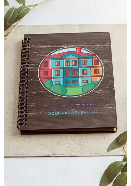 Eskişehir Odunpazarı Evleri Şehir Tasarım Ahşap Kapaklı Defter Kraft Kağıt Özel Tasarım fiyatları