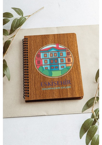 Eskişehir Odunpazarı Evleri Şehir Tasarım Ahşap Kapaklı Defter Kraft Kağıt Özel Tasarım fiyatları