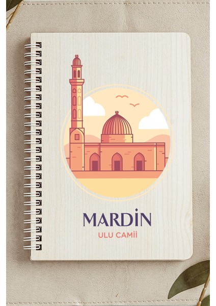 Mardin Ulu Camii Şehir Tasarım Ahşap Kapaklı Defter Kraft Kağıt Özel Tasarım fiyatları