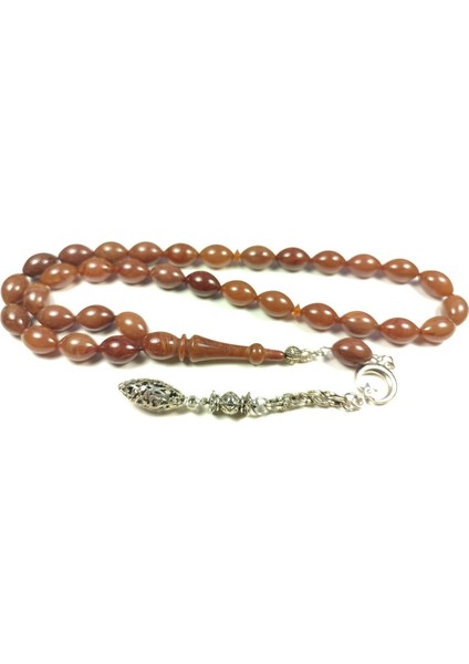 Gümüş Kaplama Püskül Kombinli Sıkma Kehribar Sertifikalı 4529