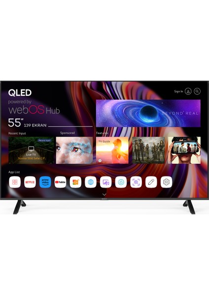 SN55QMN252 55" 139 Ekran Dahili Uydu Alıcılı 4K Ultra HD Smart QLED TV