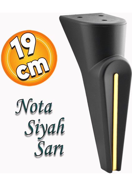 Nota Mobilya Oturma Grubu Kanepe Sehpa Tv Ünitesi Koltuk Ayağı Baza Ayakları Siyah Altın Gold 19 cm