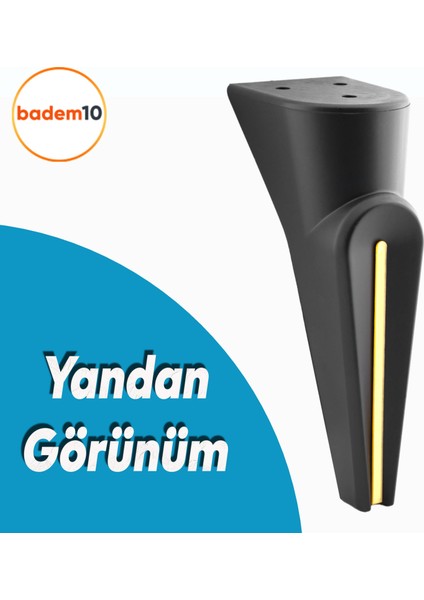Nota Mobilya Oturma Grubu Kanepe Sehpa Tv Ünitesi Koltuk Ayağı Baza Ayakları Siyah Altın Gold 19 cm modelleri