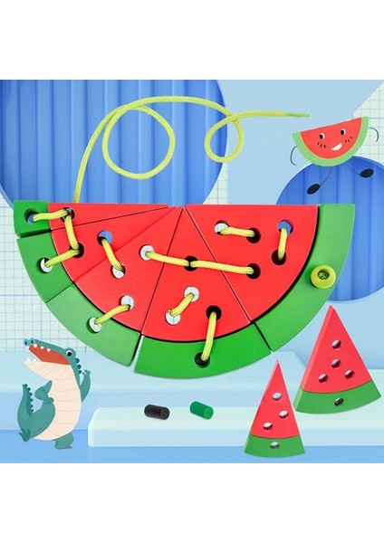 Suntek Ahşap Bağlama Karpuz Diş Açma Oyuncaklar Ahşap Blok (Yurt Dışından)