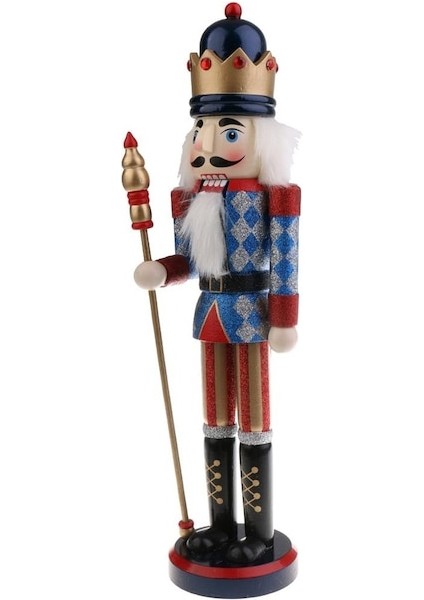 Suntek 38 cm Ahşap El Boyalı Glitter Fındıkkıran Noel Dekoru (Yurt Dışından)