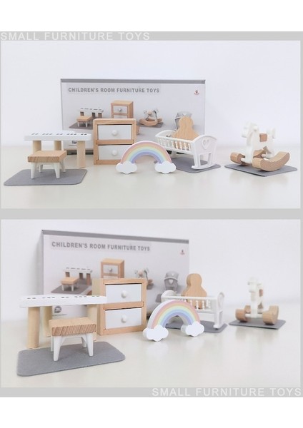 Taşıyıcı Çocuk Mini Oyun Evi Kombinasyonu Simüle Oyuncak Bebek Evi Süsleri Ahşap Oyuncaklar-Çocuk Odası Küçük Mobilya Seti (Yurt Dışından) fiyatları
