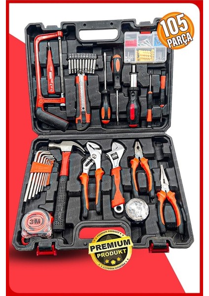 Premium Özel Alışım 105 Parça Kalite Çelik Profesyonel Alet Takım Full Set