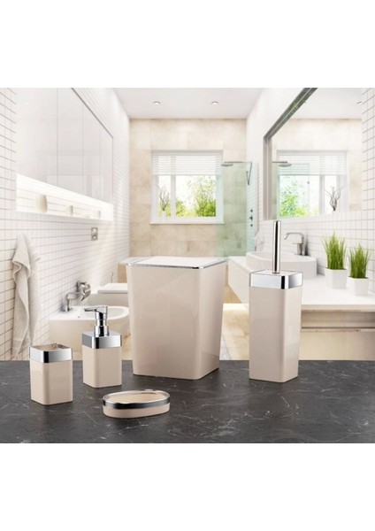 Dante Akrilik 5'li Banyo Seti Krem