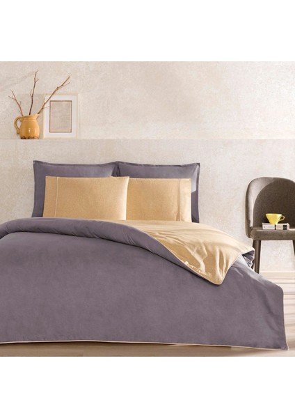 Color Dreams Ranforce Çift Kişilik Biyeli Nevresim Takımı Riven Antrasit