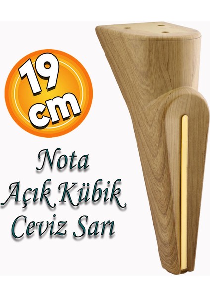 Nota Mobilya Kanepe Sehpa Tv Ünitesi Koltuk Ayağı Baza Ayakları Ahşap Desenli Kahverengi Ceviz 19 cm