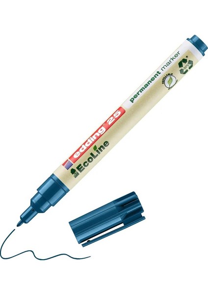 25 Ecoline Asetat Kalemi Mavi 1,0 mm Tüm Yüzeylerde Kullanıma Uygun Doldurulabilir
