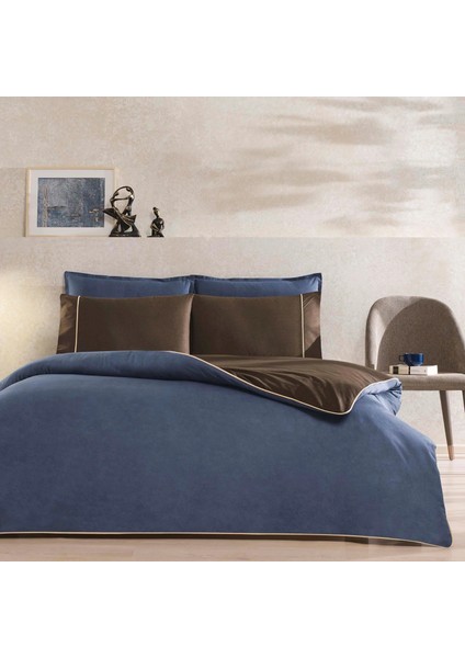Color Dreams Ranforce Çift Kişilik Biyeli Nevresim Takımı Riven Lacivert