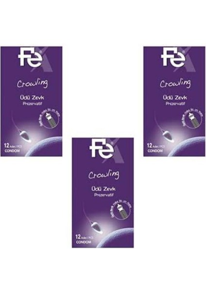 Fe - Prezervatif Crowling Üçlü Zevk 12Lİ - 3 Paket