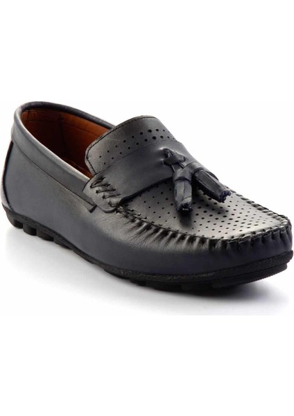 Lacivert Hakiki Deri Erkek Loafer Ayakkabı E01378000503 modelleri